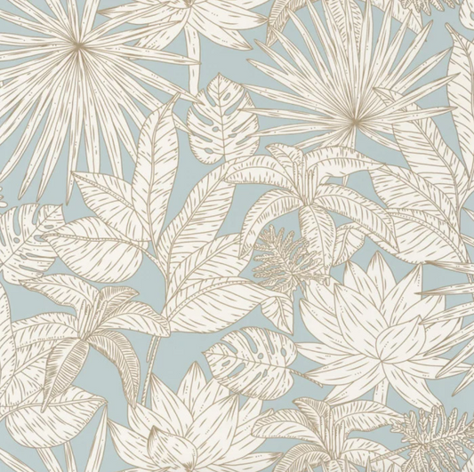 Pale Blue Palm Wallpaper