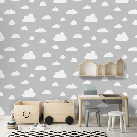 Grey and white clouds wallpaper