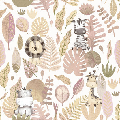 Pink safari kids wallpaper