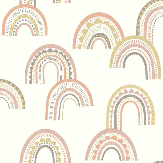 Boho kids rainbow wallpaper