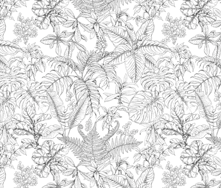 Tropical Plants Pattern Wallpaper Mural