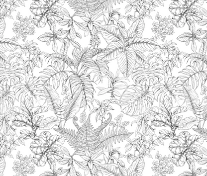 Tropical Plants Pattern Wallpaper Mural